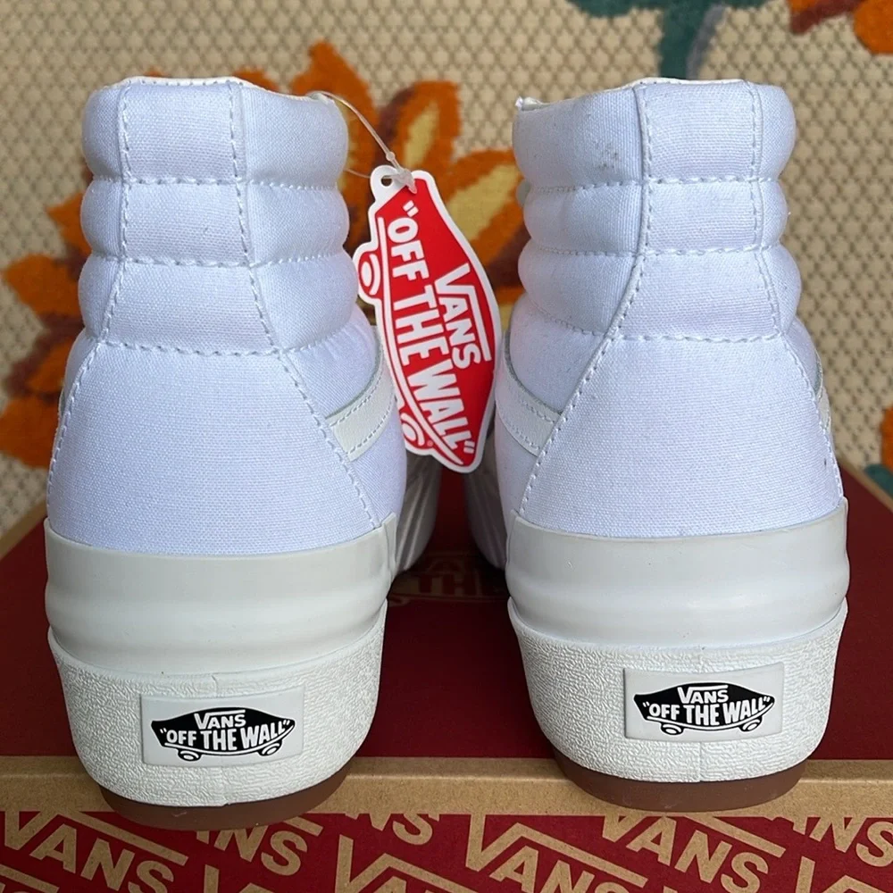 Vans WMNS Sk8-Hi Stacked (Canvas) True White VN0A4BTWL5R Platforms Sneakers NIB